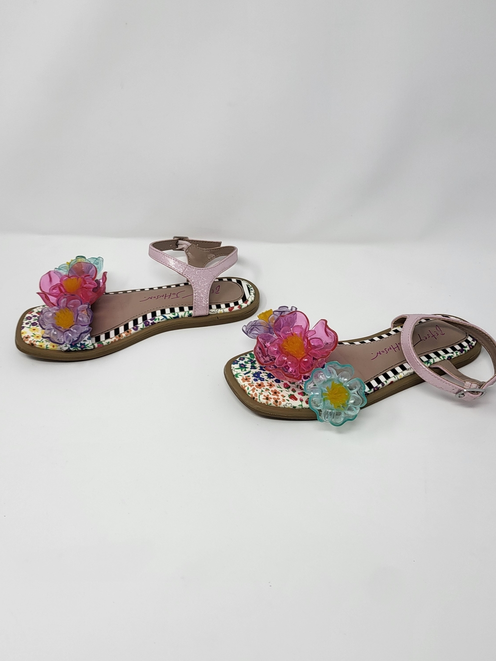Betsey Johnson Pink Floral Jelly Flower Girls Sandals - Picture 2 of 4